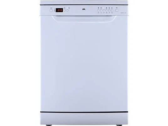 Lave-vaisselle - ok. ODW 6041-1 E FS, 6 programmes, 60 cm de largeur, 12 couverts, Pose libre, Blanc